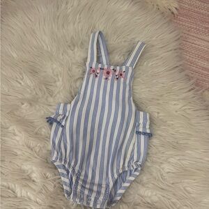 Carter's Blue and White Striped Bodysuit